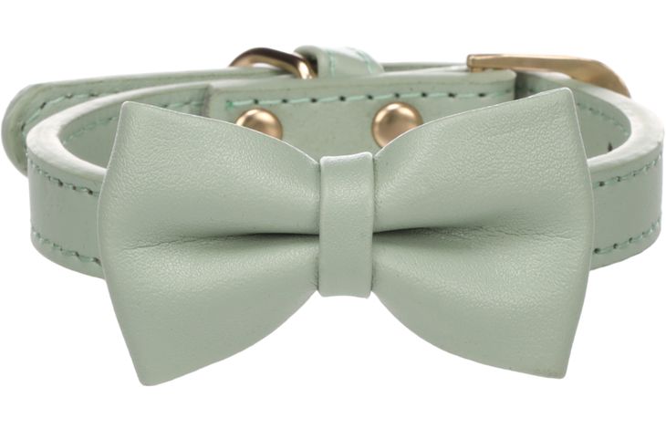 Flamingo Halsband met strik Nela Muntgroen