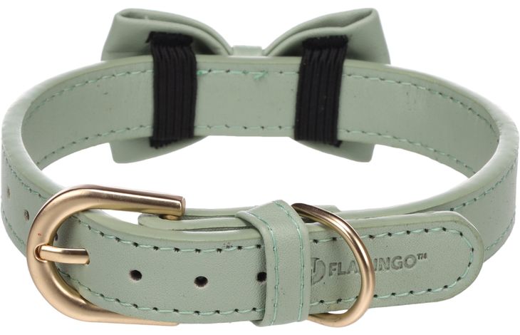Flamingo Halsband met strik Nela Muntgroen
