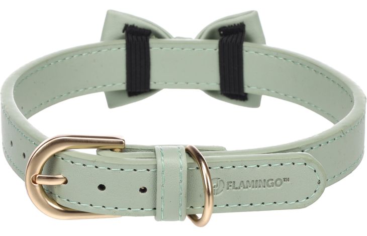 Flamingo Halsband met strik Nela Muntgroen