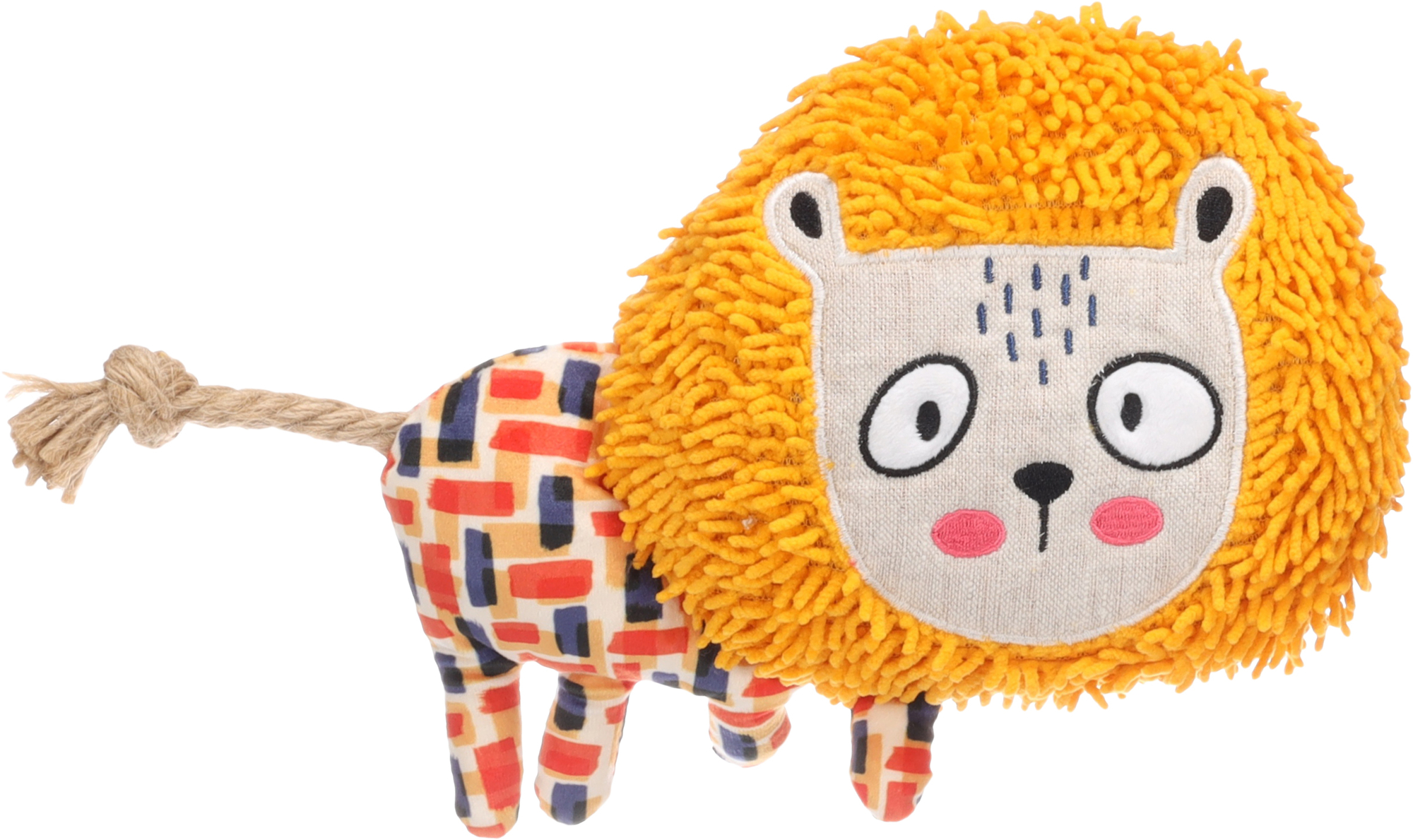 Flamingo Spielzeug Saffia Löwe mit Seil Ocker