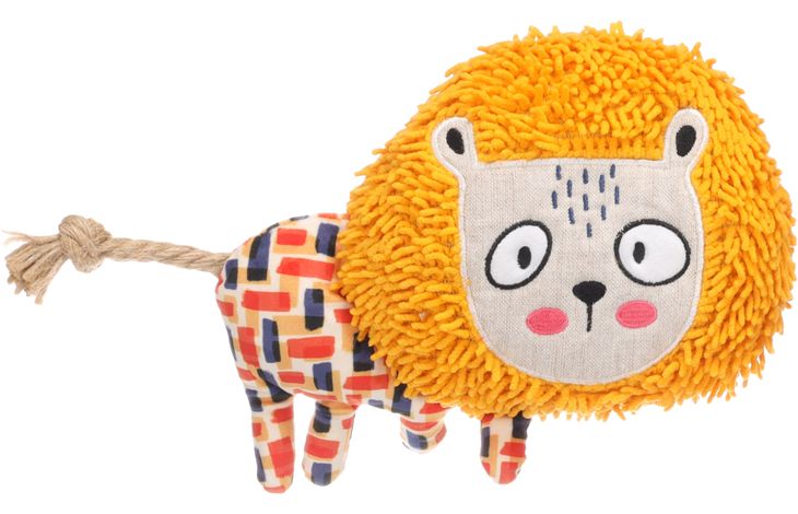 Flamingo Spielzeug Saffia Löwe mit Seil Ocker