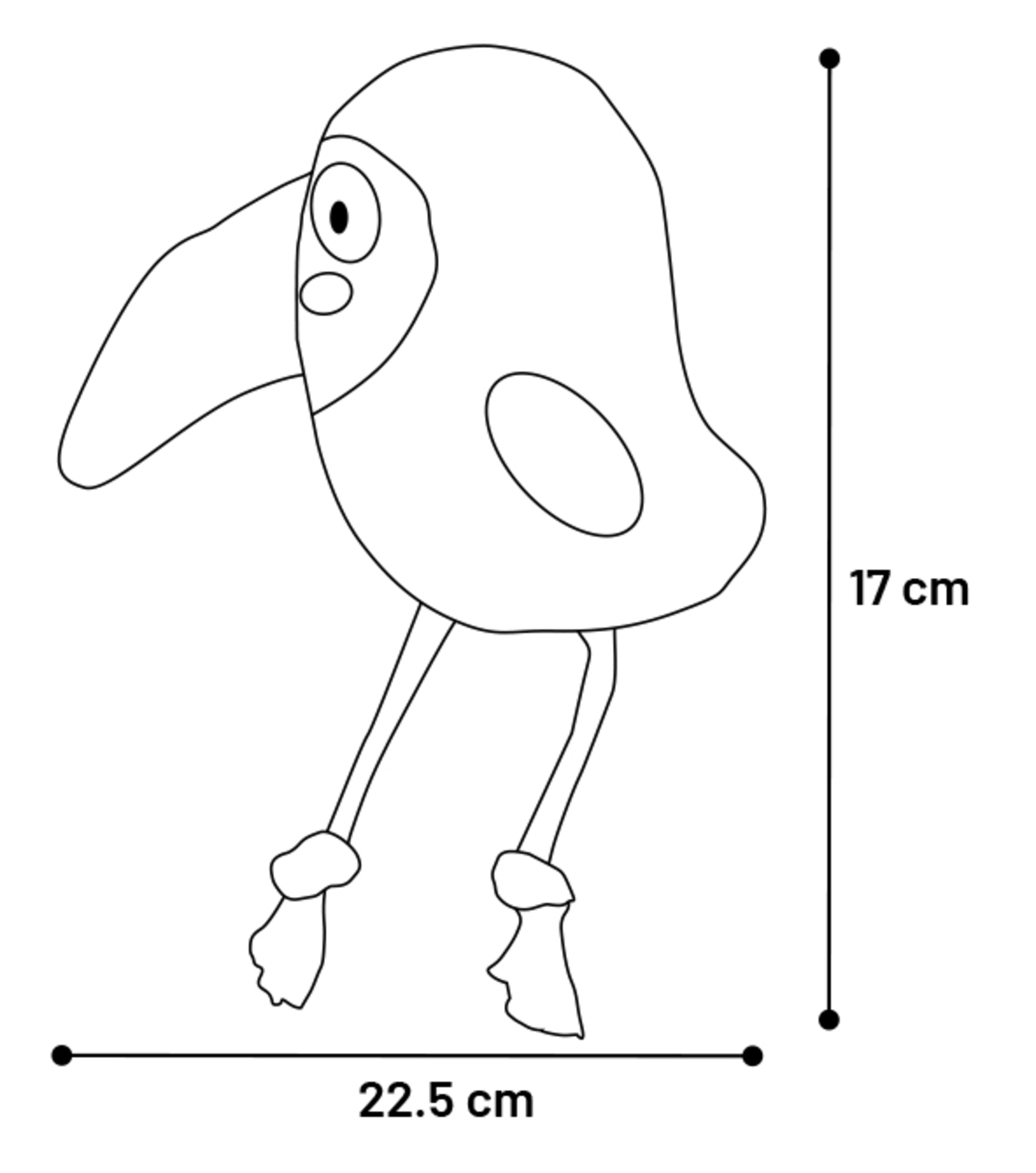 Flamingo Toy Saffia Bird with rope Black