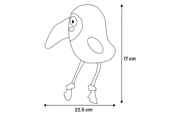 Flamingo Toy Saffia Bird with rope Black