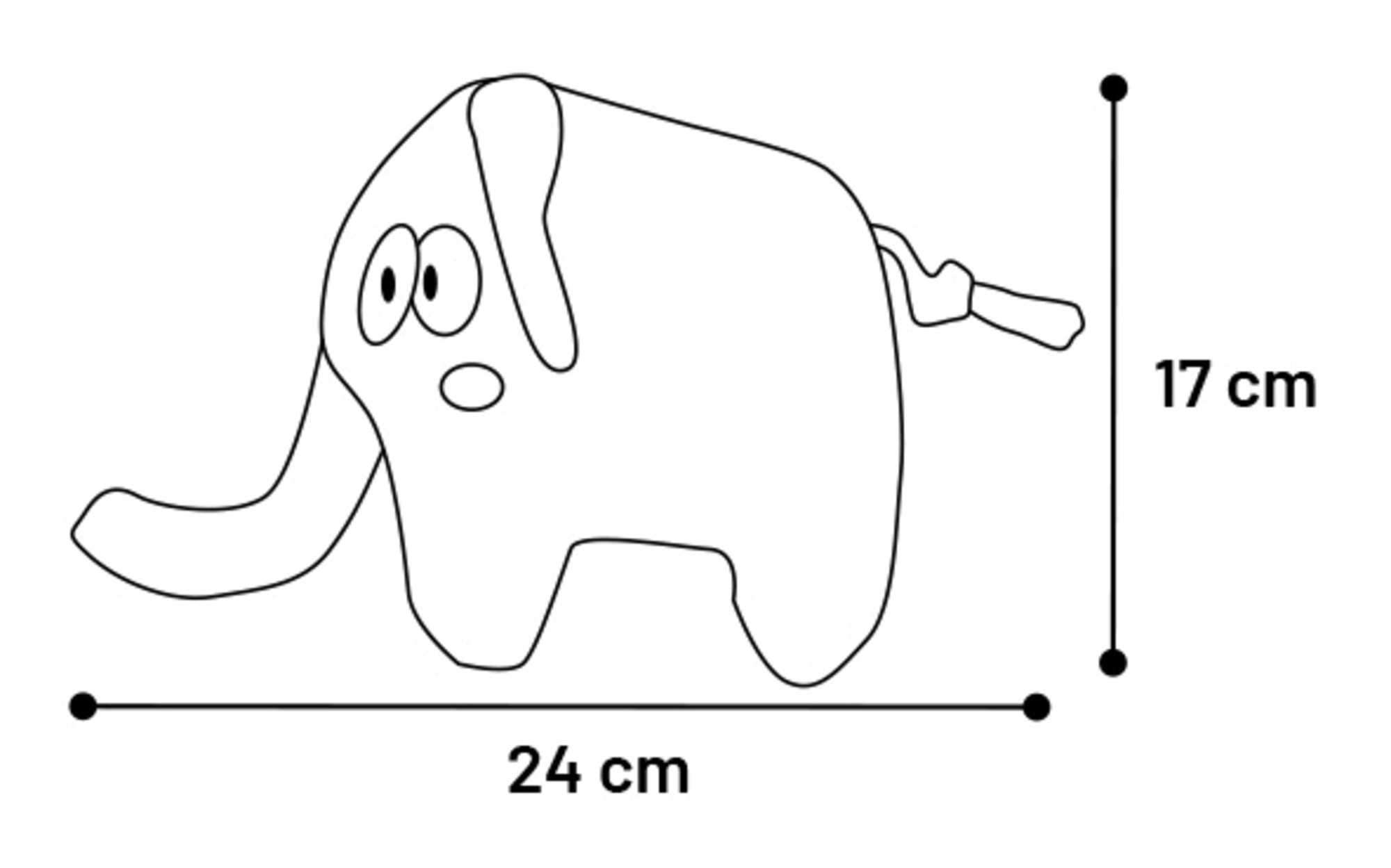 Flamingo Spielzeug Saffia Elefant mit Seil Grau