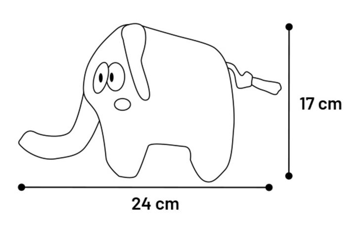 Flamingo Spielzeug Saffia Elefant mit Seil Grau
