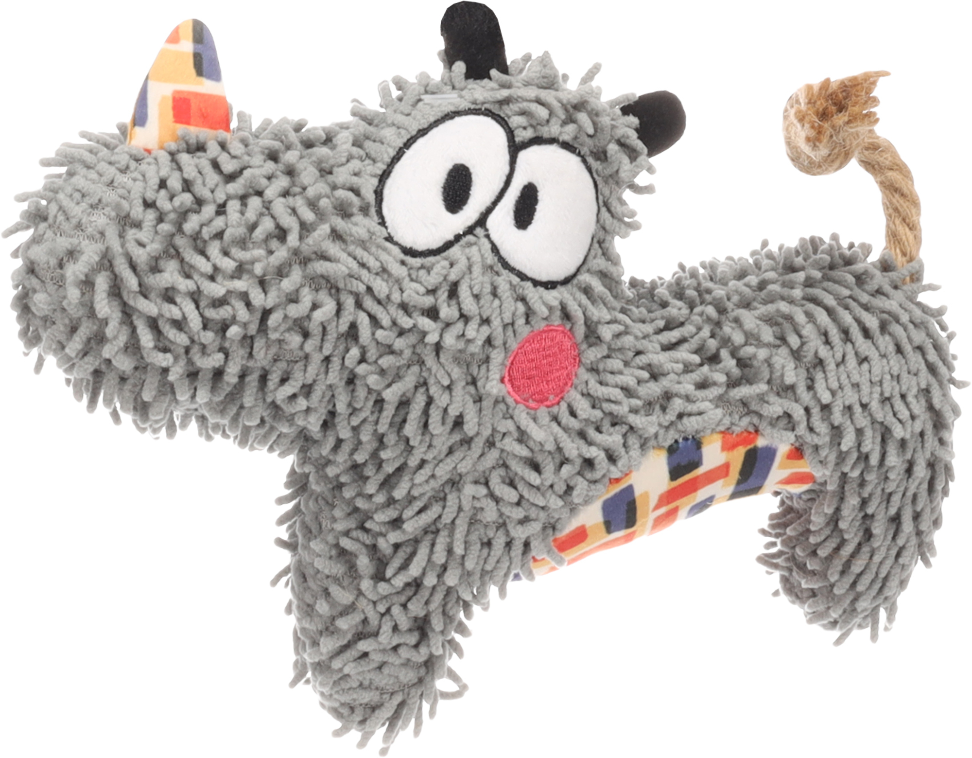 Flamingo Jouet Saffia Rhinocérus avec corde Gris