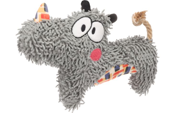 Flamingo Jouet Saffia Rhinocérus avec corde Gris