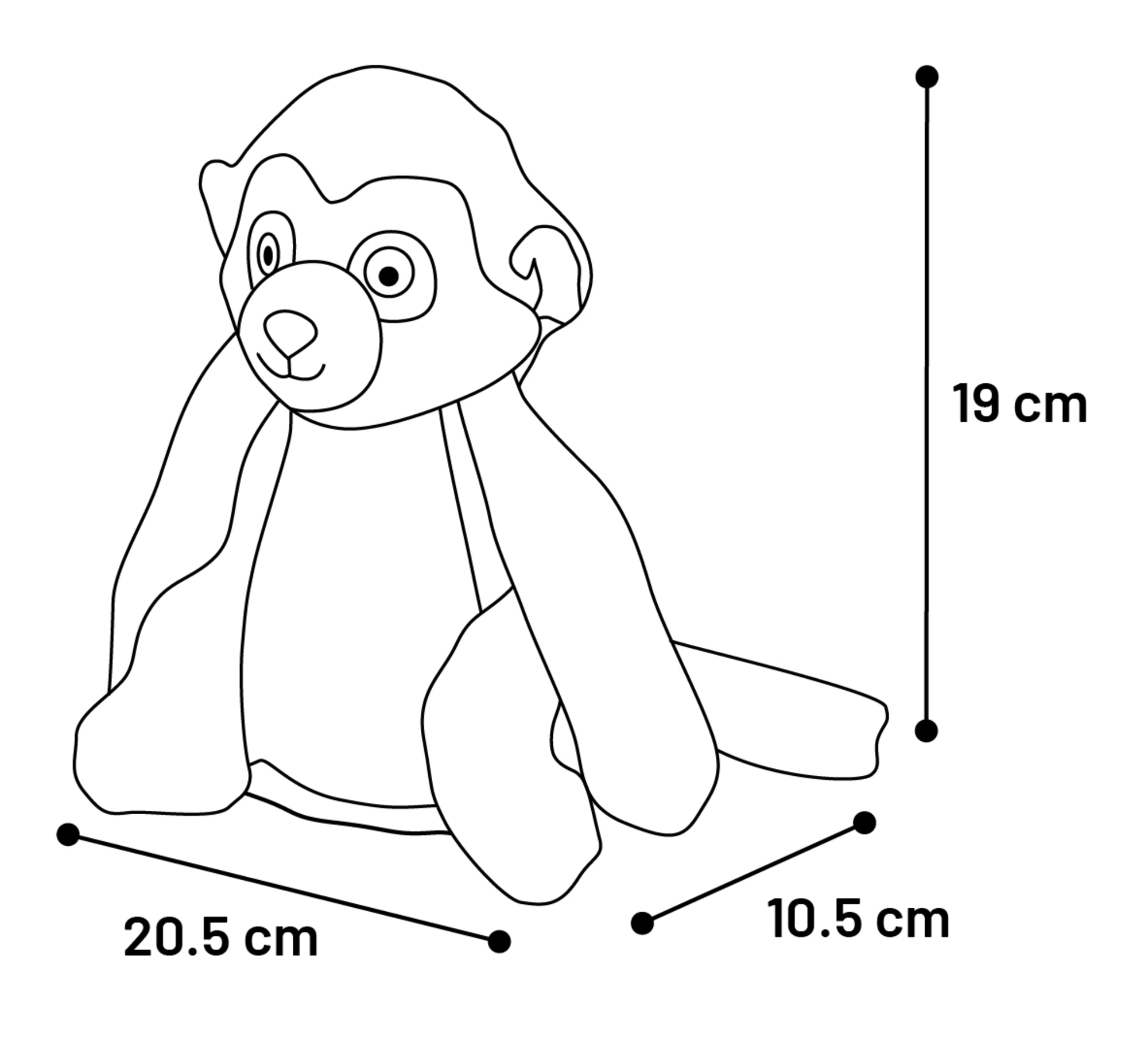 Flamingo Toy Drala Monkey Brown