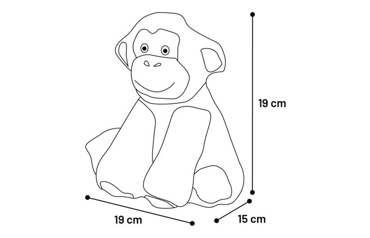 Flamingo Toy Drala Monkey sitting Brown