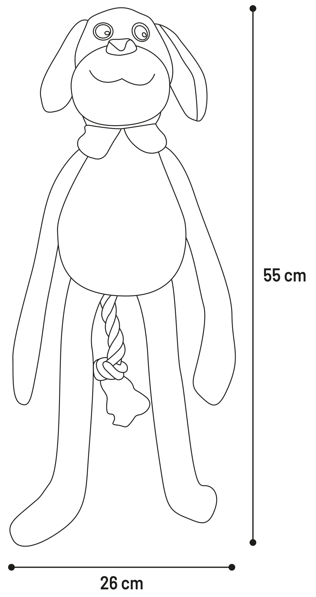 Flamingo Toy Bruta Dog with rope Brown