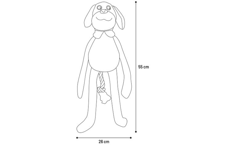 Flamingo Toy Bruta Dog with rope Brown