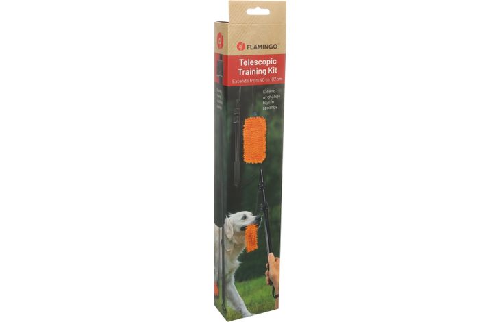 Flamingo Speelgoed Fauxtra Telescopische hengel & Chaser Chenille Oranje