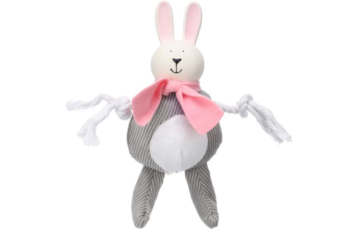 Flamingo Toy Sjala Rabbit with rope Grey