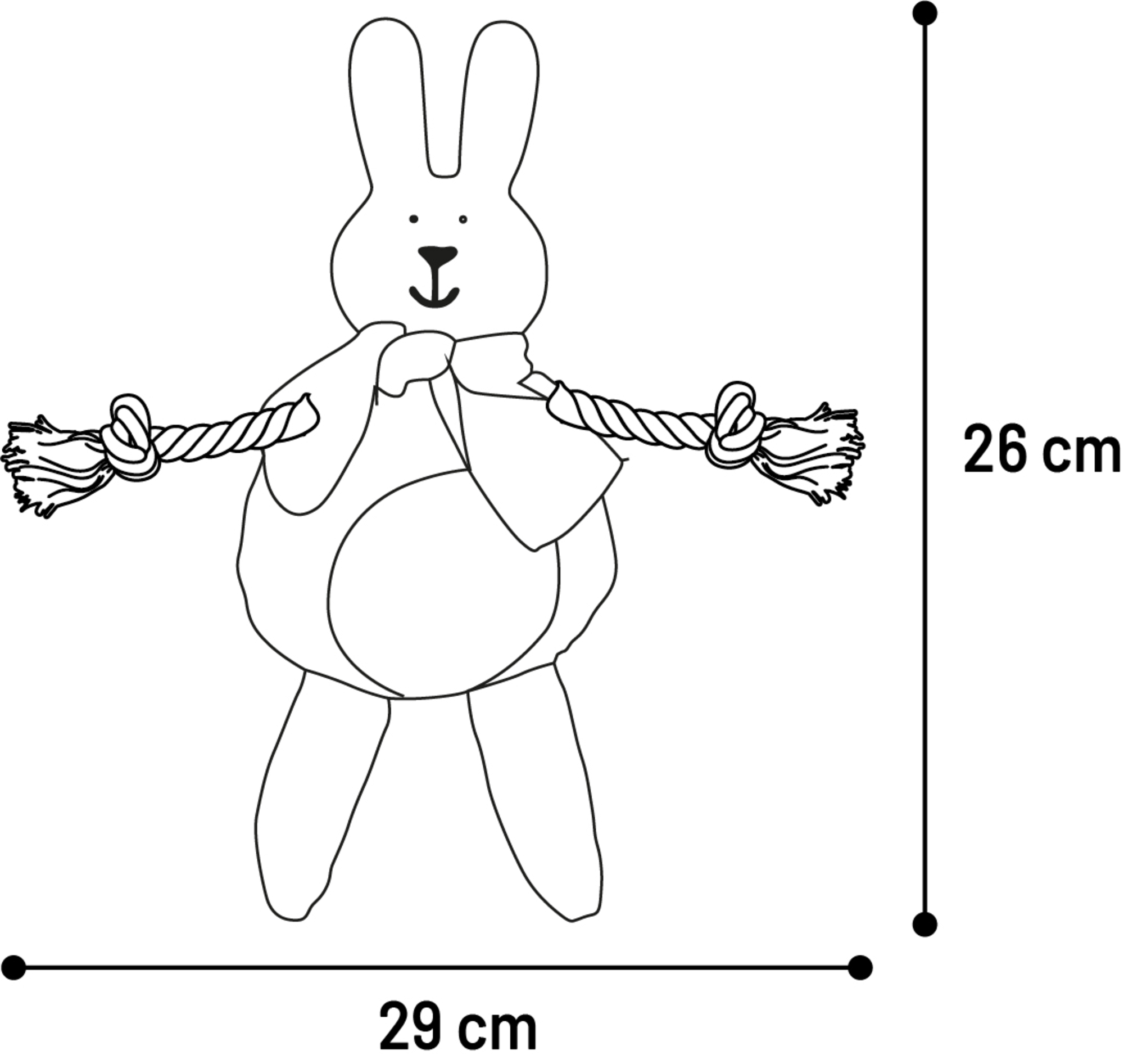 Flamingo Toy Sjala Rabbit with rope Grey