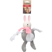 Flamingo Toy Sjala Rabbit with rope Grey