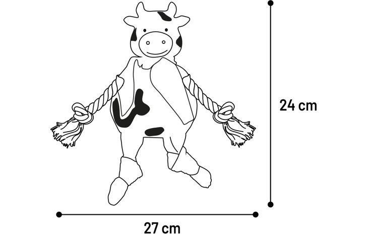 Flamingo Toy sjalo Cow with rope White