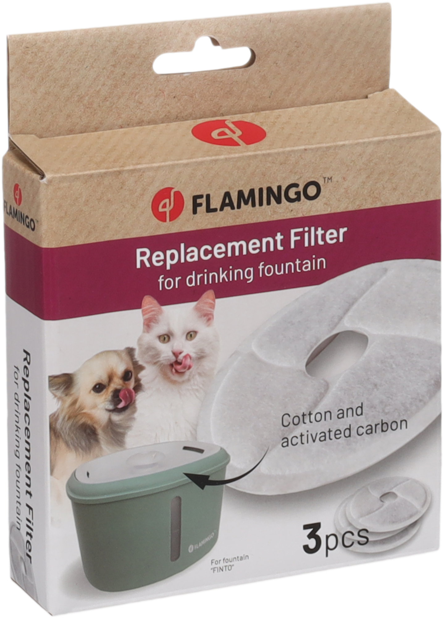 Flamingo Filter automatic water dispenser Finto Round White