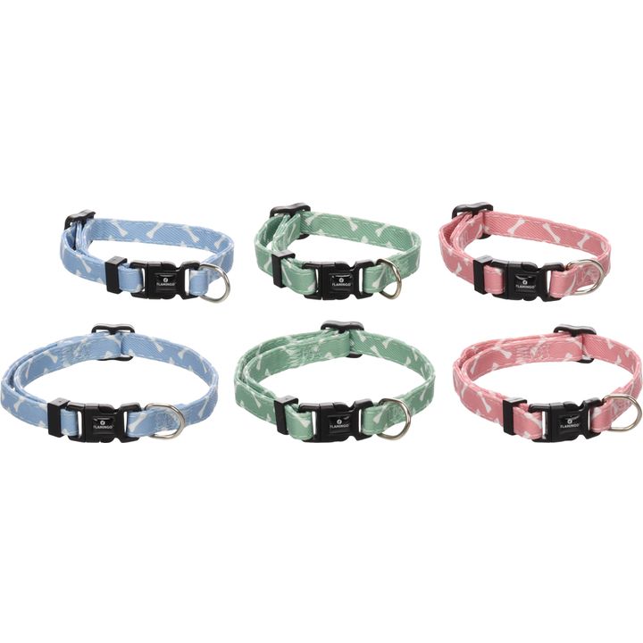 Hondenhalsband in Leer, Nylon en Strass