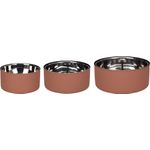 Feeding and drinking bowl Xara Round Salmon pink & Silver