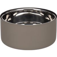 Flamingo Eet- en drinkpot Xara Rond Taupe & Zilver