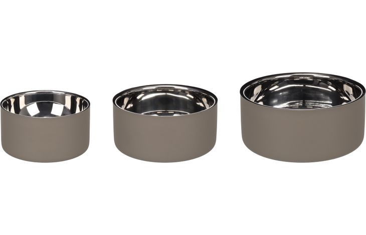 Flamingo Eet- en drinkpot Xara Rond Taupe & Zilver