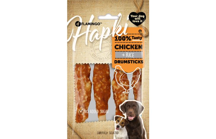 Snacks Hapki Drumstick with chicken & rice | 524827 | Flamingo Pet Products