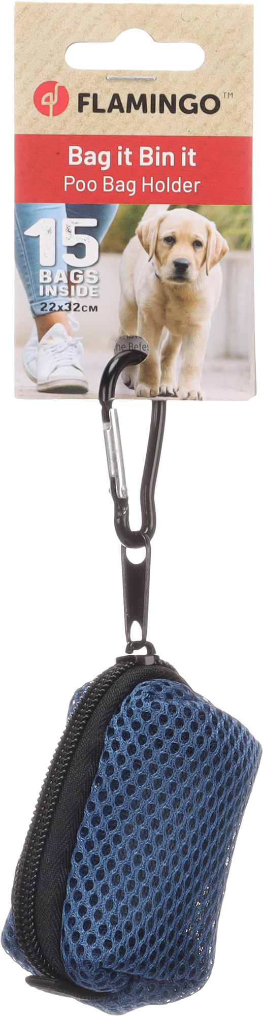 Flamingo Poop bag dispenser Misha Blue