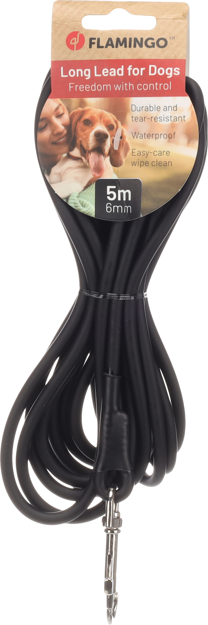 Flamingo Training and tracking leash Caspar Black