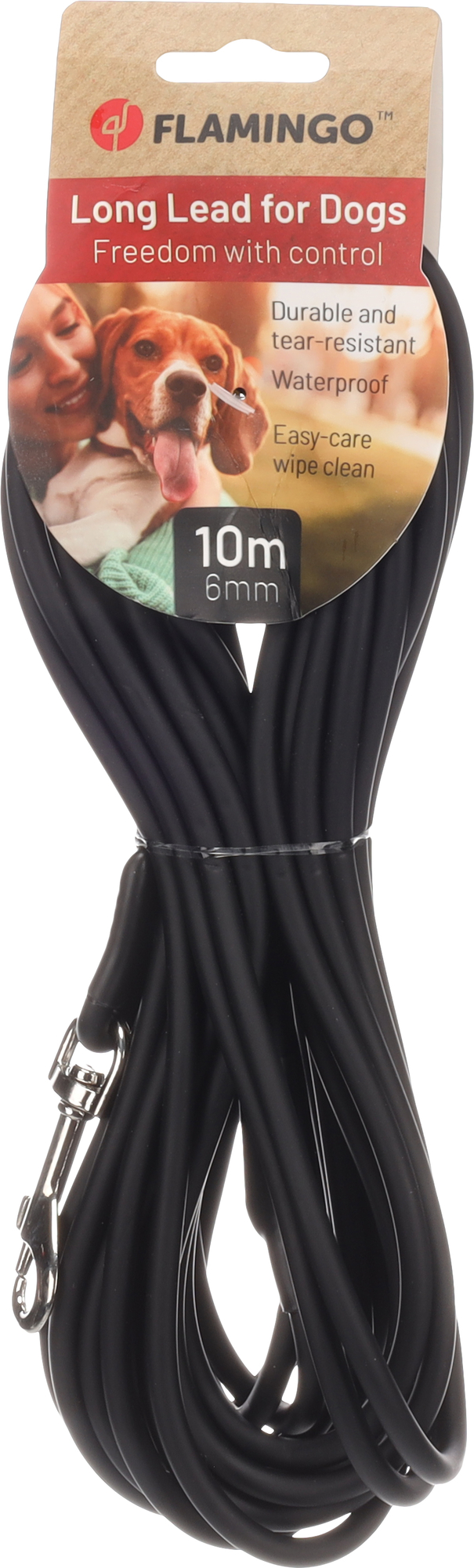 Flamingo Training and tracking leash Caspar Black