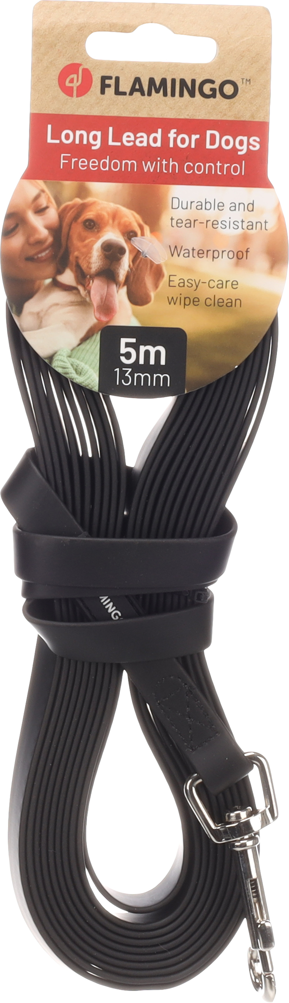 Flamingo Training and tracking leash Caspar Black