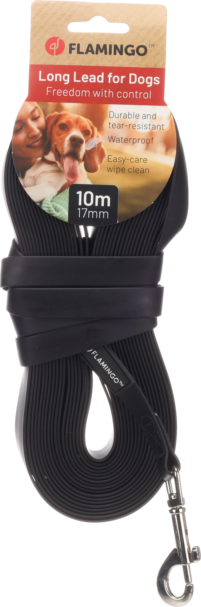 Flamingo Training and tracking leash Caspar Black