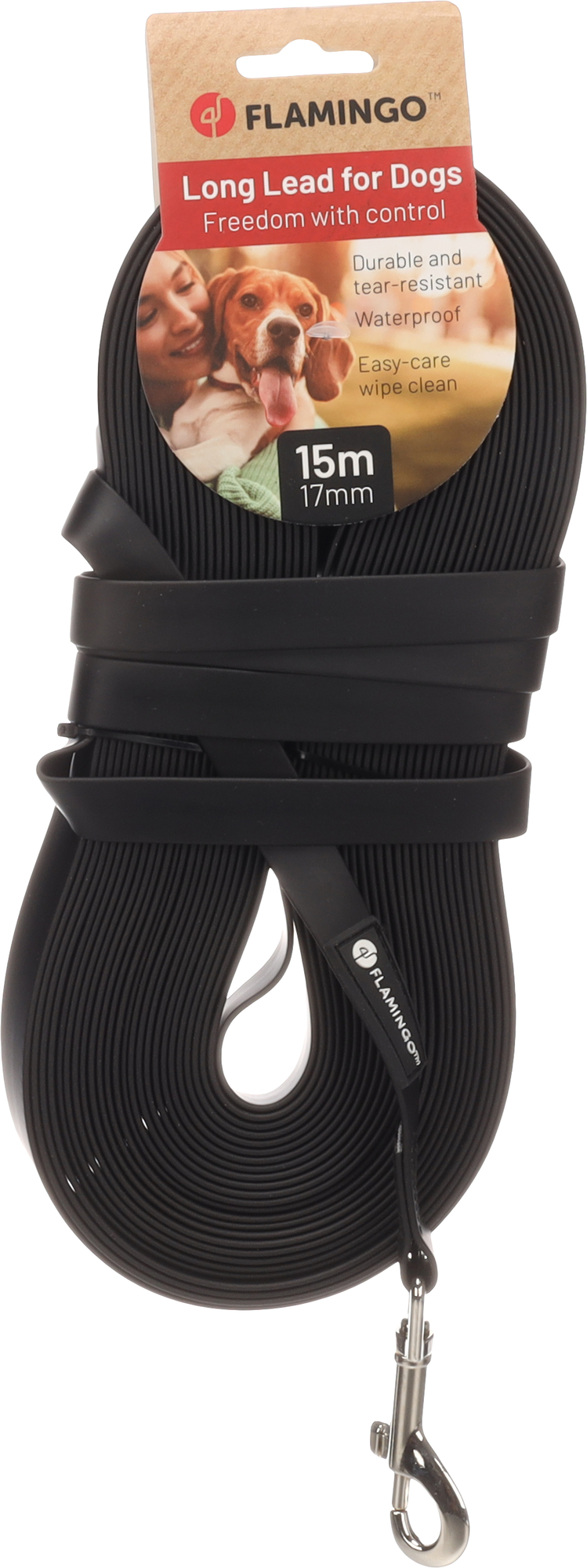 Flamingo Training and tracking leash Caspar Black