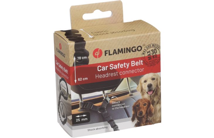 Flamingo Car leash Ramone Black