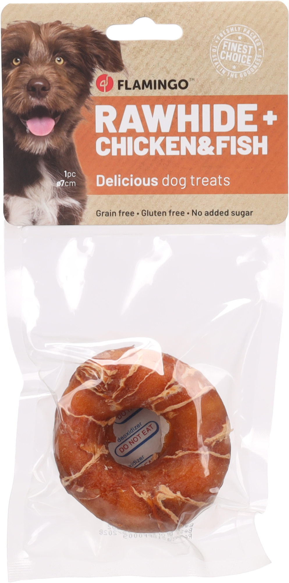 Flamingo Snacks R'Hide Ring  with chicken & with cod 45g