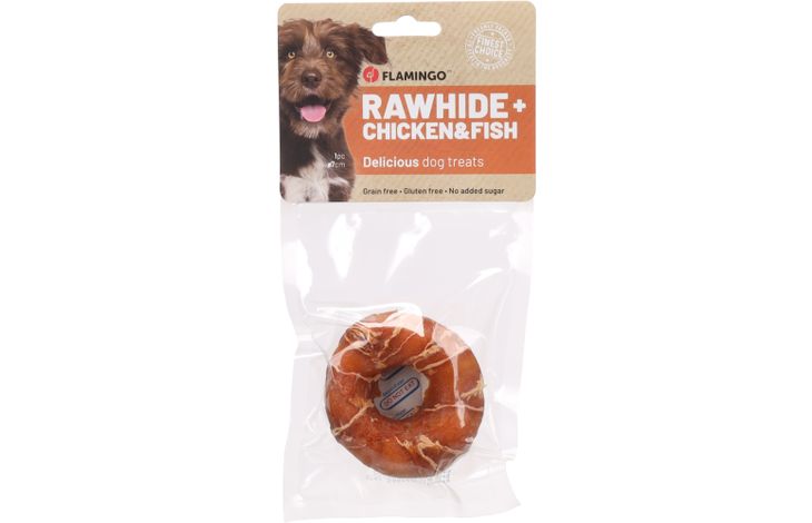 Flamingo Snacks R'Hide Ring  with chicken & with cod 45g