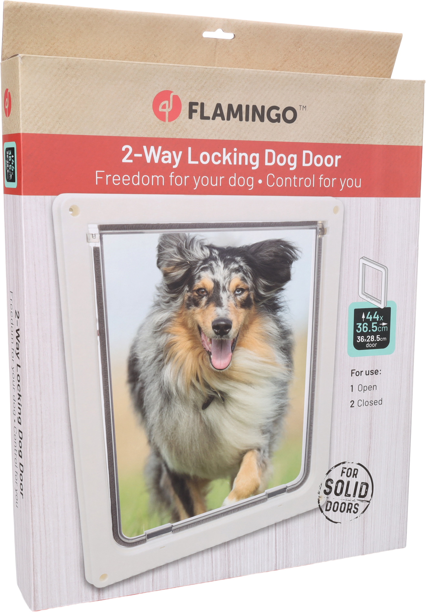Flamingo Puerta de perros Josephine Blanco