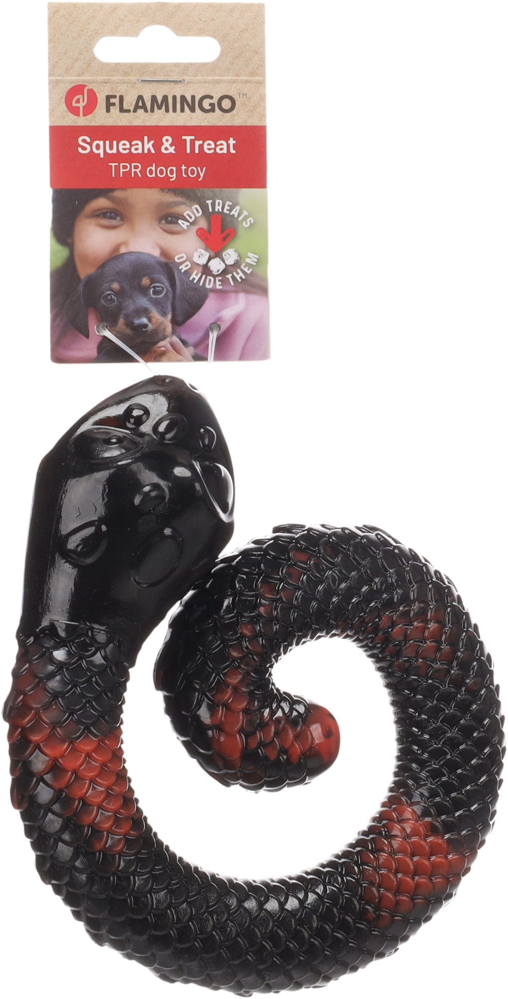 Flamingo Toy Sneaky Snake Red & Black