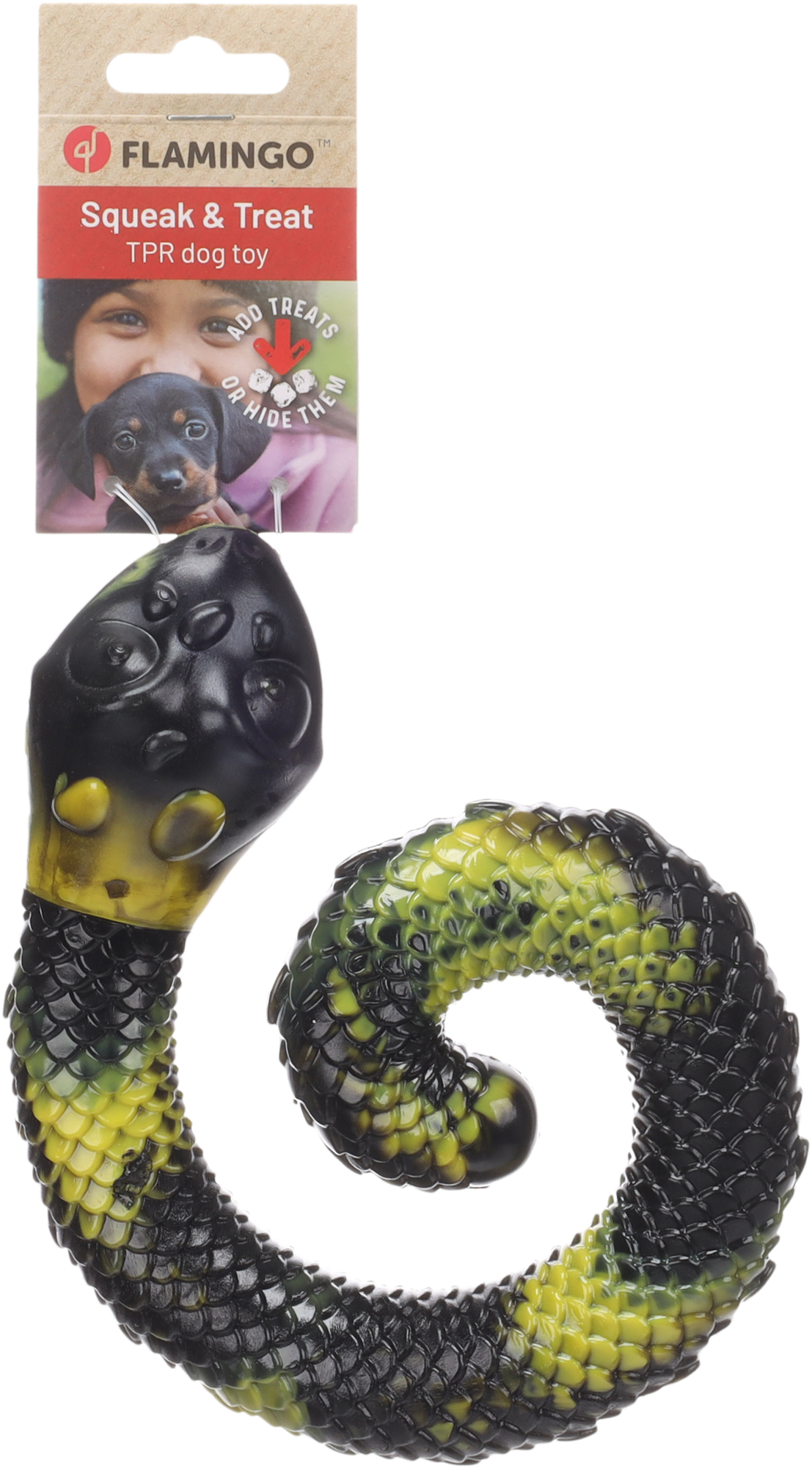 Flamingo Toy Sneaky Snake Yellow & Black