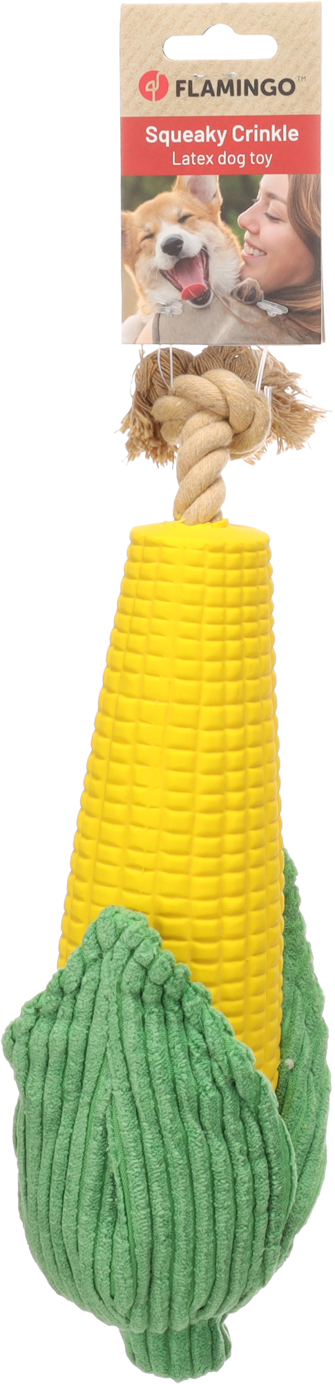 Flamingo Speelgoed Seezo Maïs met touw Geel