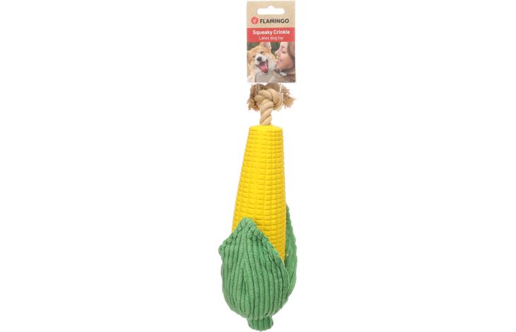 Flamingo Toy Seezo Corn with rope Yellow