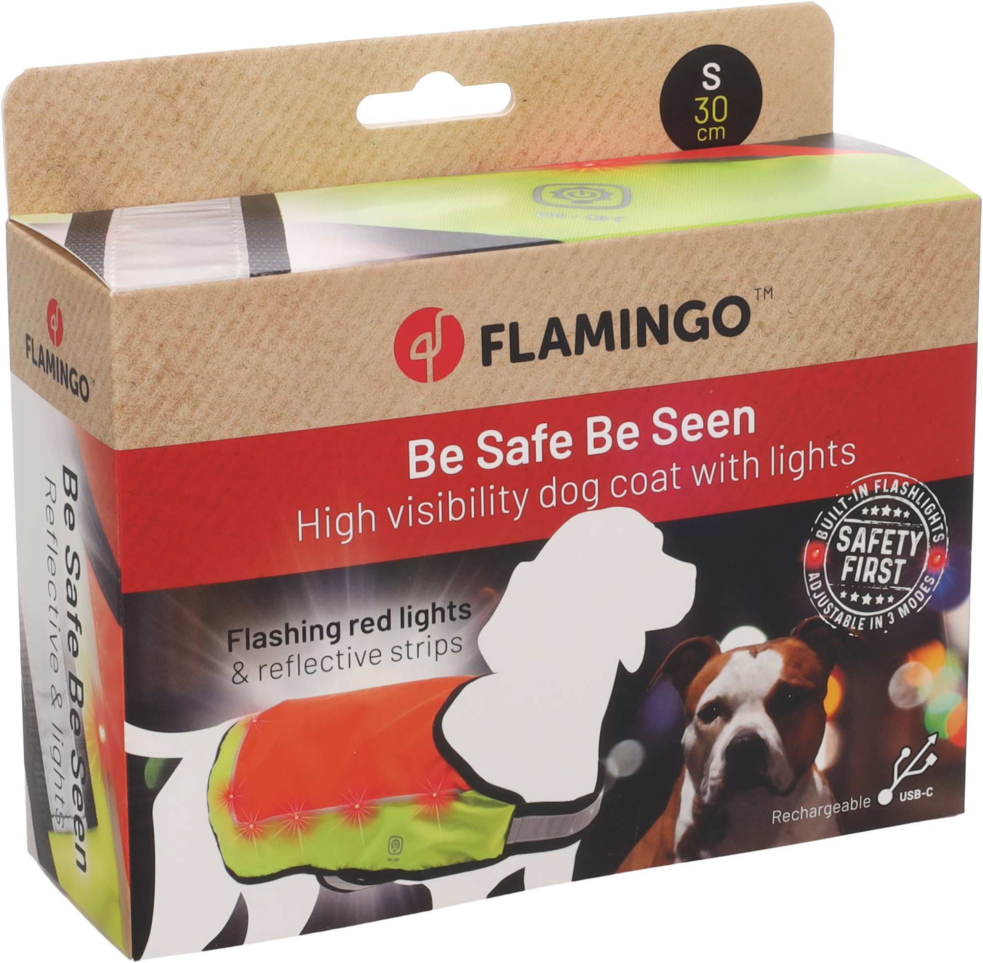 Flamingo Chaleco de seguridad con luz LED Simi Naranja fluo