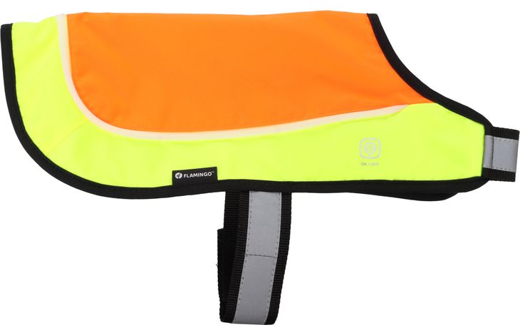 Flamingo Gillet de sécurité avec lumière LED Simi Orange fluo