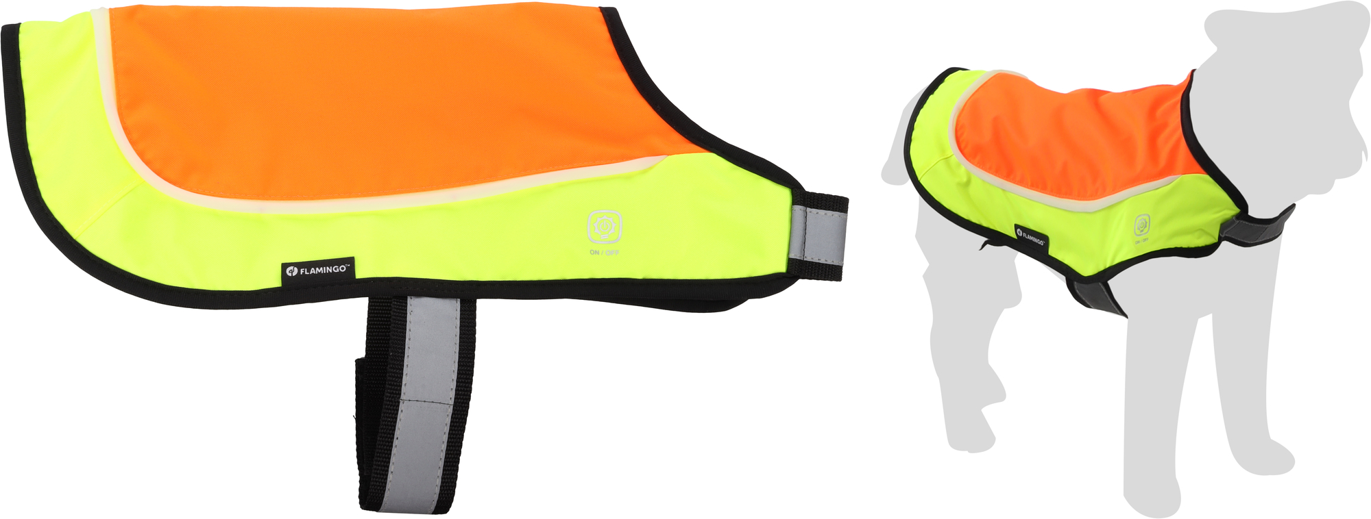Flamingo Veiligheidsvest met led licht Simi Fluo oranje