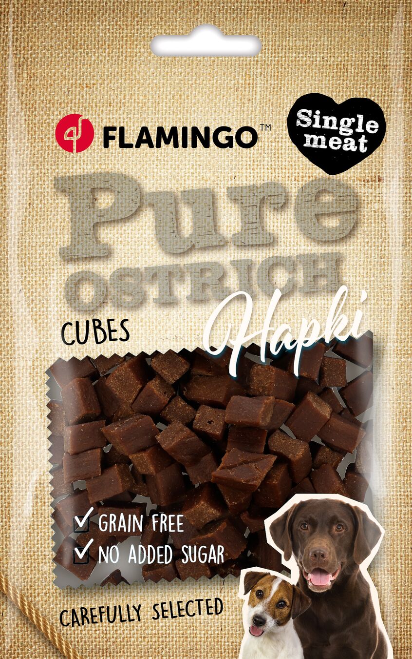 Flamingo Snacks Hapki Pure Small blocks with ostrich 