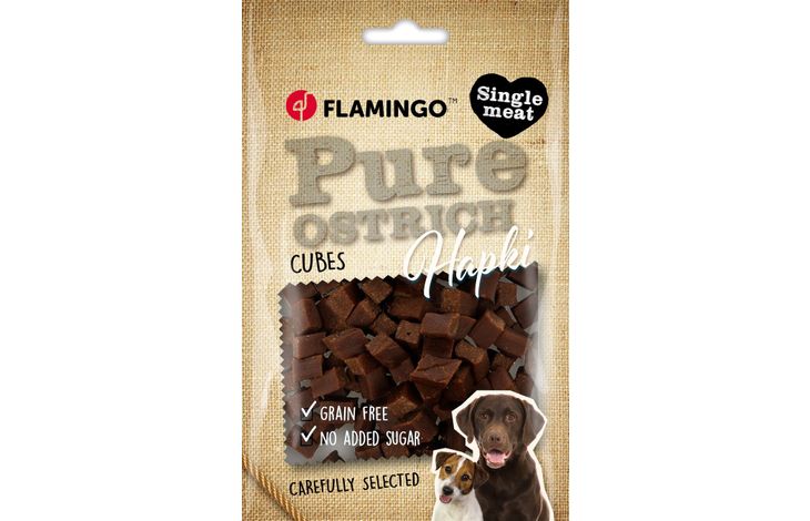 Flamingo Snacks Hapki Pure Small blocks with ostrich 