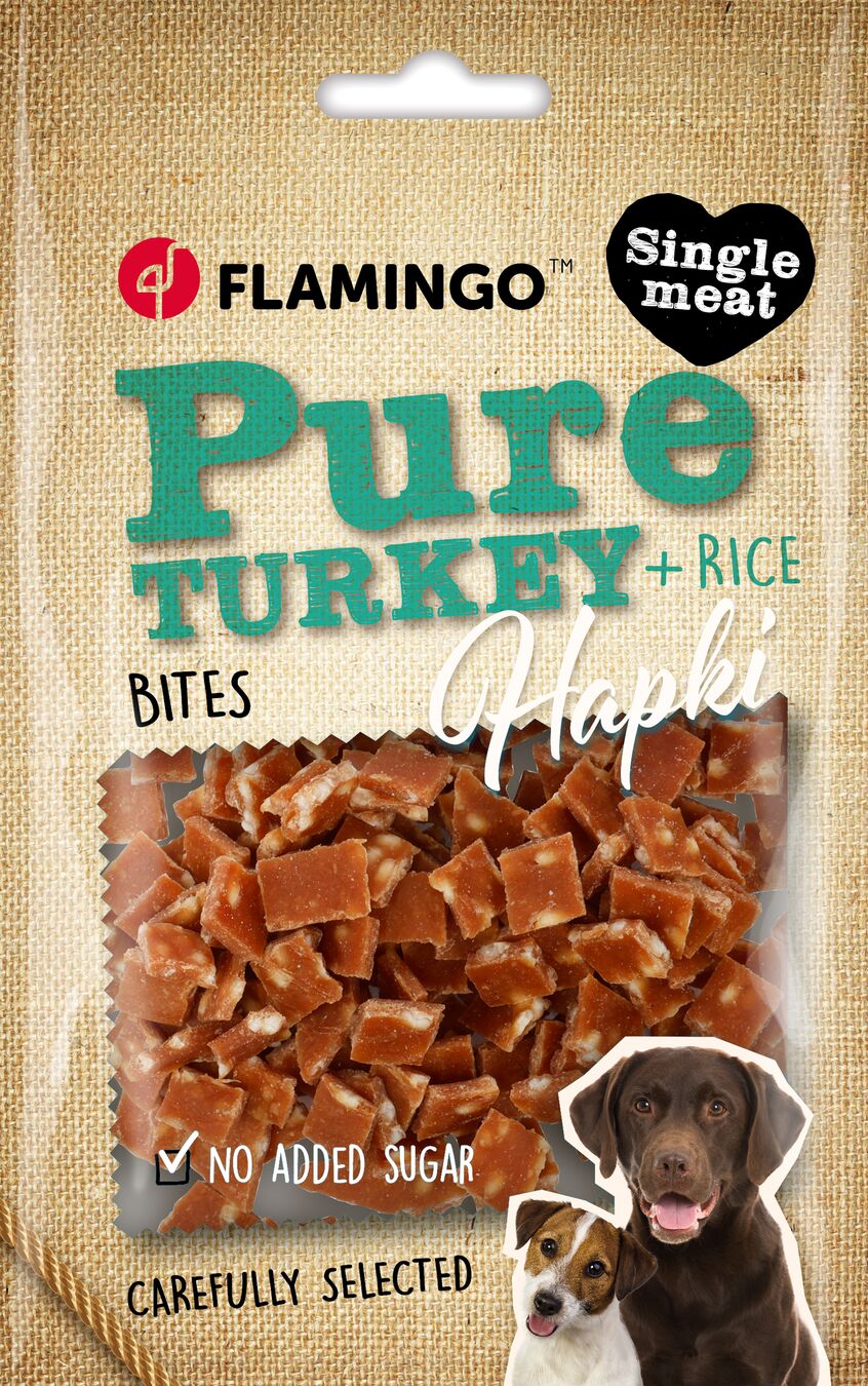 Flamingo Snacks Hapki Pure Chunks with turkey & rice 