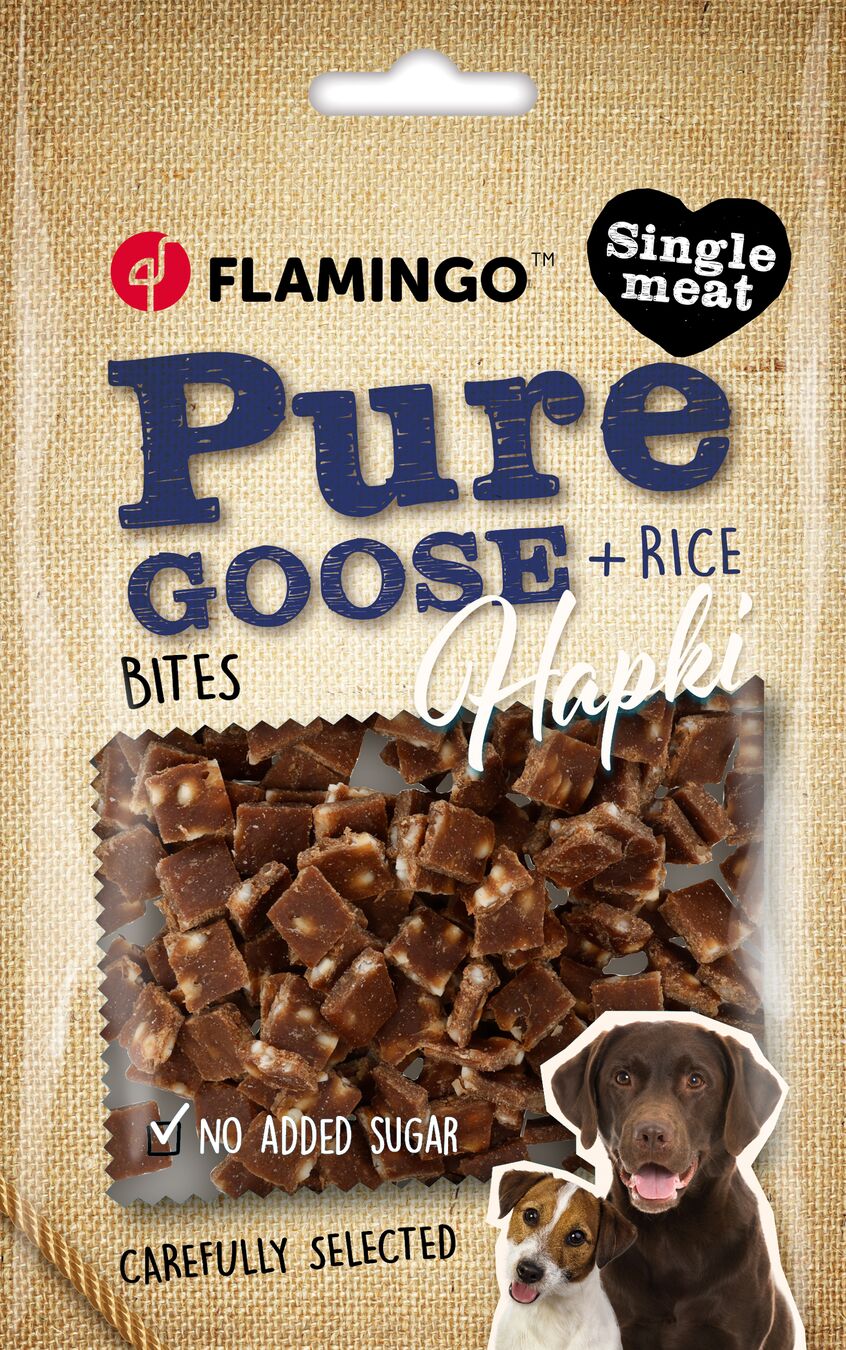 Flamingo Snacks Hapki Pure Chunks with goose & rice 