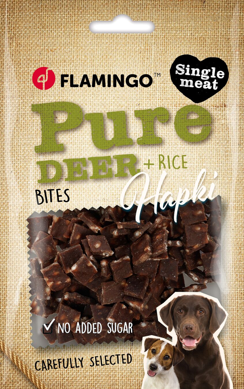 Flamingo Snacks Hapki Pure Chunks with deer & rice 