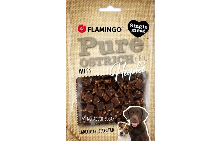 Flamingo Snacks Hapki Pure Chunks with ostrich & rice 