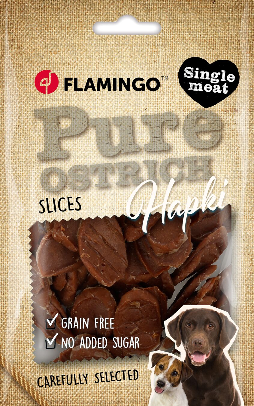 Flamingo Snacks Hapki Pure Slices with ostrich 